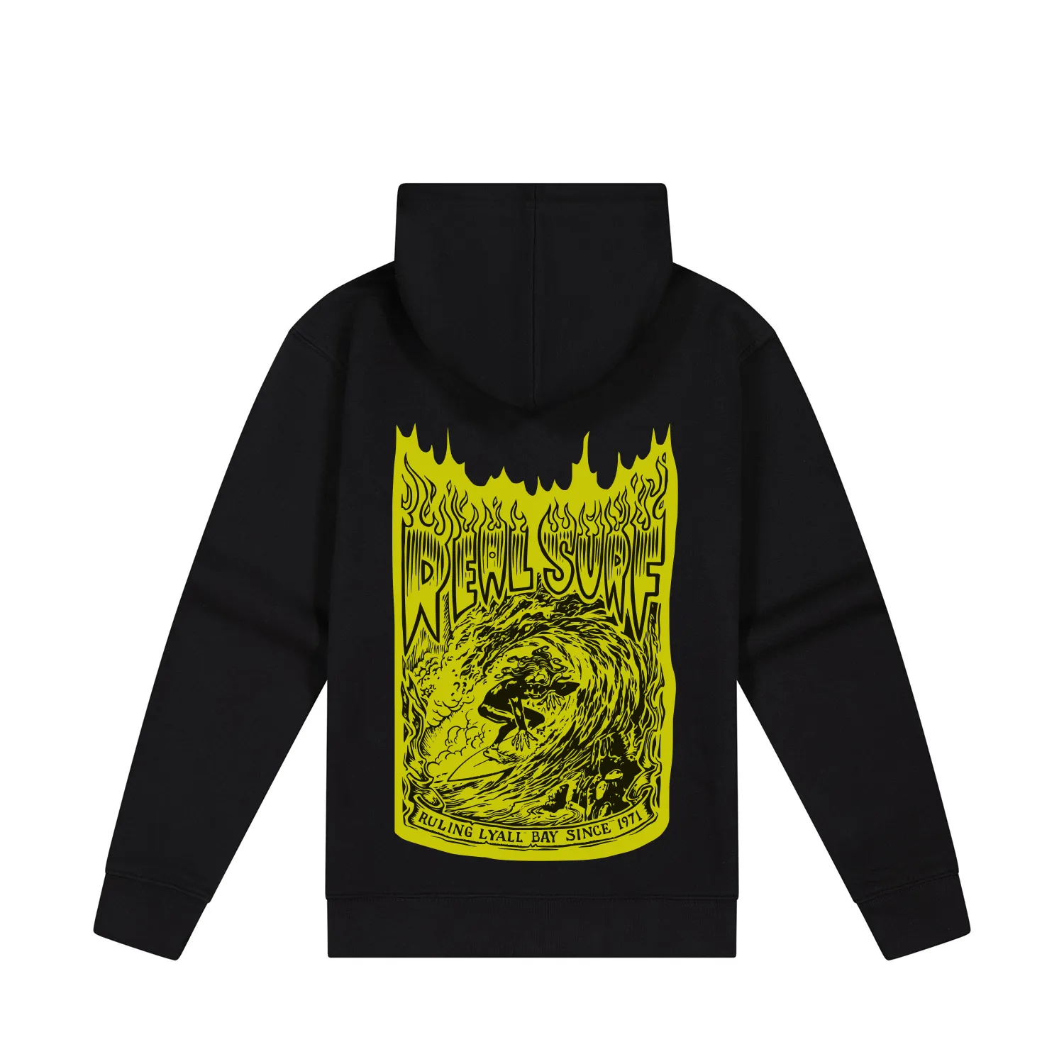 REAL SURF FLAME LOGO ZIP-UP HOODIE YOUTH - BLACK