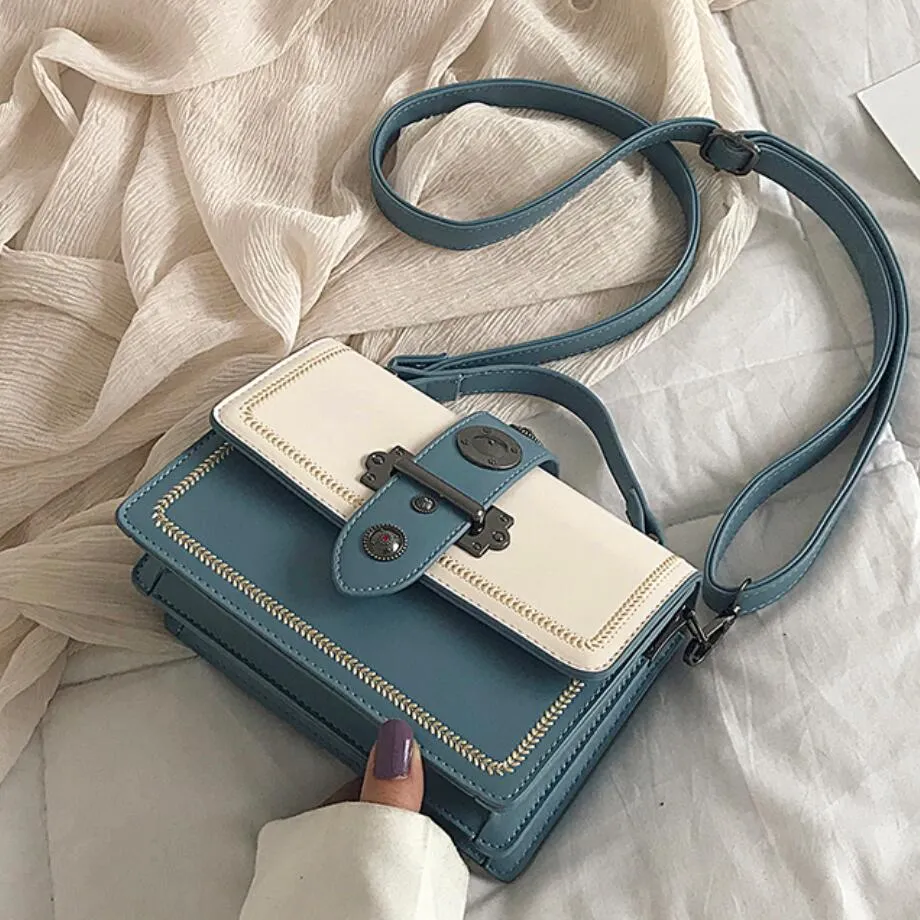 Realaiot Elegant Female Casual Tote Bag Fashion New High Quality PU Leather Women's Designer Handbag Rivet Shoulder Messenger bag