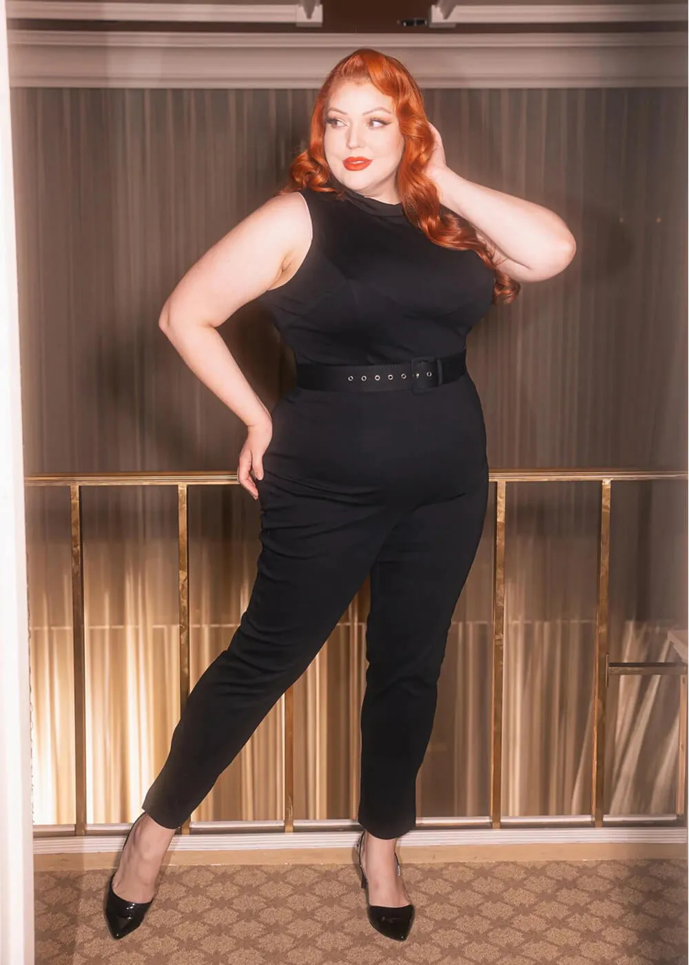 Rebel Love Clothing Celina 50's Catsuit Jumpsuit Black