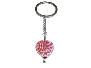 Red Colored Hot Air Balloon Pendant Keychain