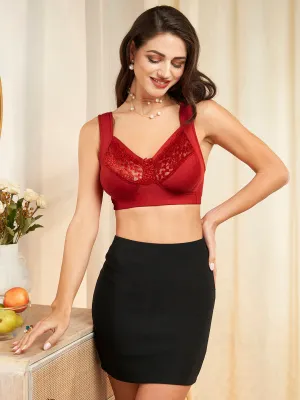 Red Full Coverage Non-Wired Plus Size Bras Online Women - Zola