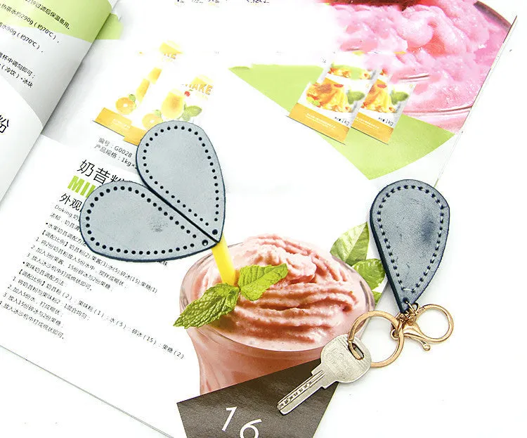 Red Heart Leather Keychains Kit DIY Leather Keychains Kit DIY Heart Leather Projects DIY Leather Kit