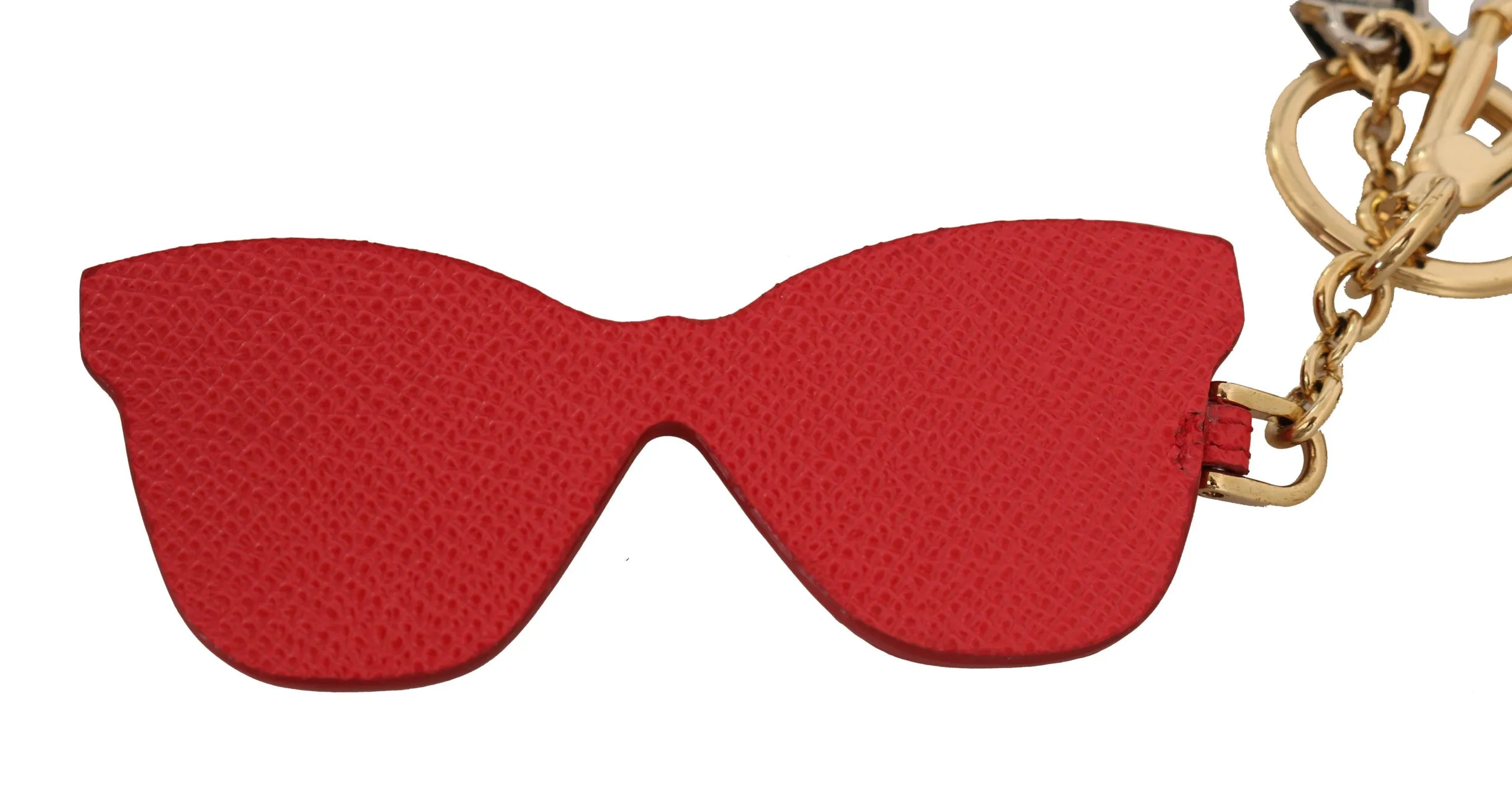 Red Leather Sunglasses Crystal Clasp Keyring Keychain