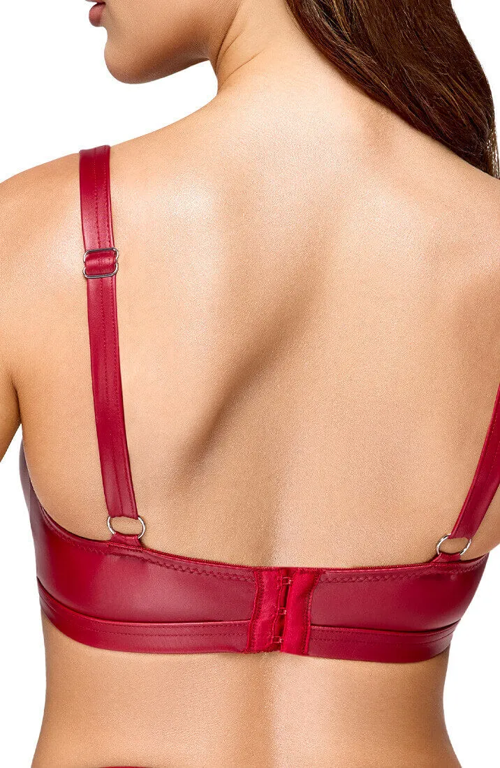 Red soft bondage lingerie set with restraints - Sinful Acts