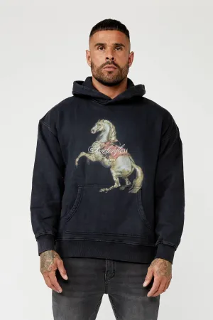 RELENTLESS GRAPHIC HOODIE - WASHED BLACK