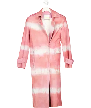 Remain Birger Christensen Pink Pirene Tie Dye Leather Coat UK 10