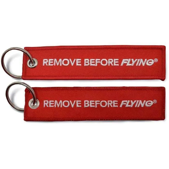 Remove Before Flying 5" Embroidered Keychain