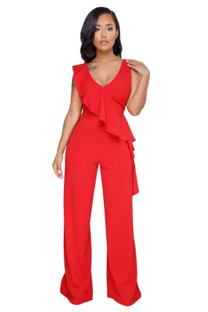 Renee Ruffle Wide Leg Jumpsuit