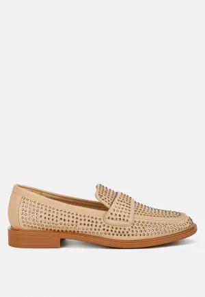 Rhinestones Embellished Loafers By RAG