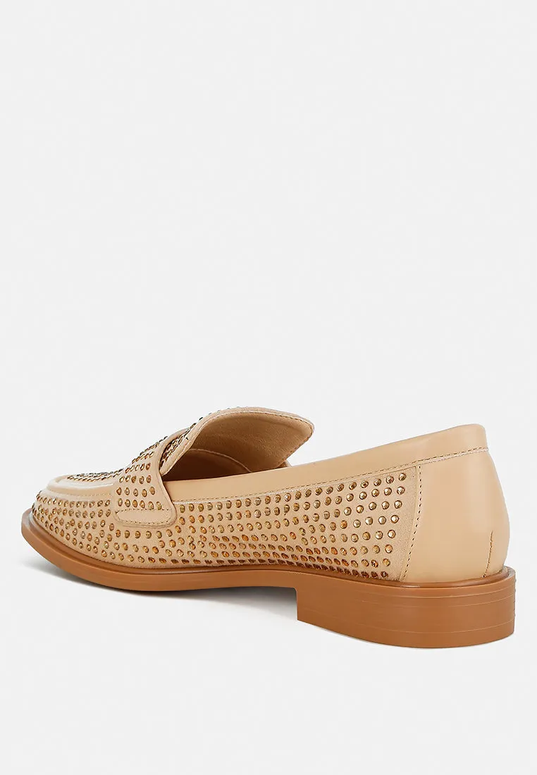 Rhinestones Embellished Loafers By RAG