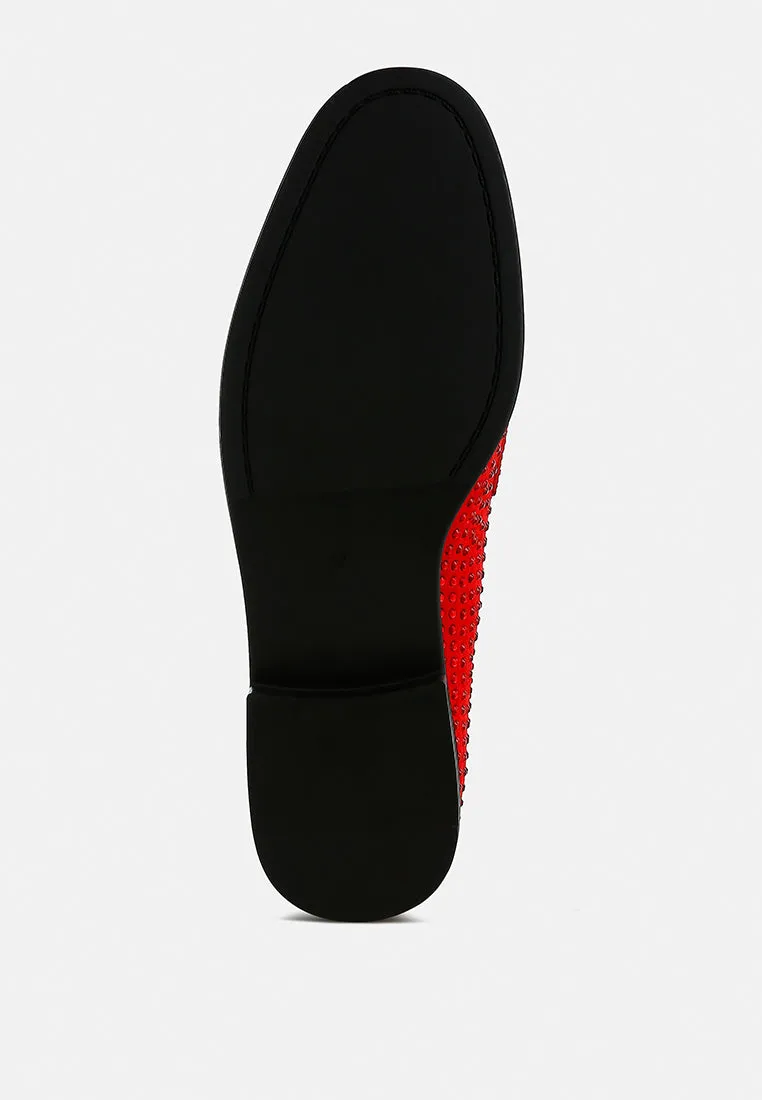 Rhinestones Embellished Loafers By RAG