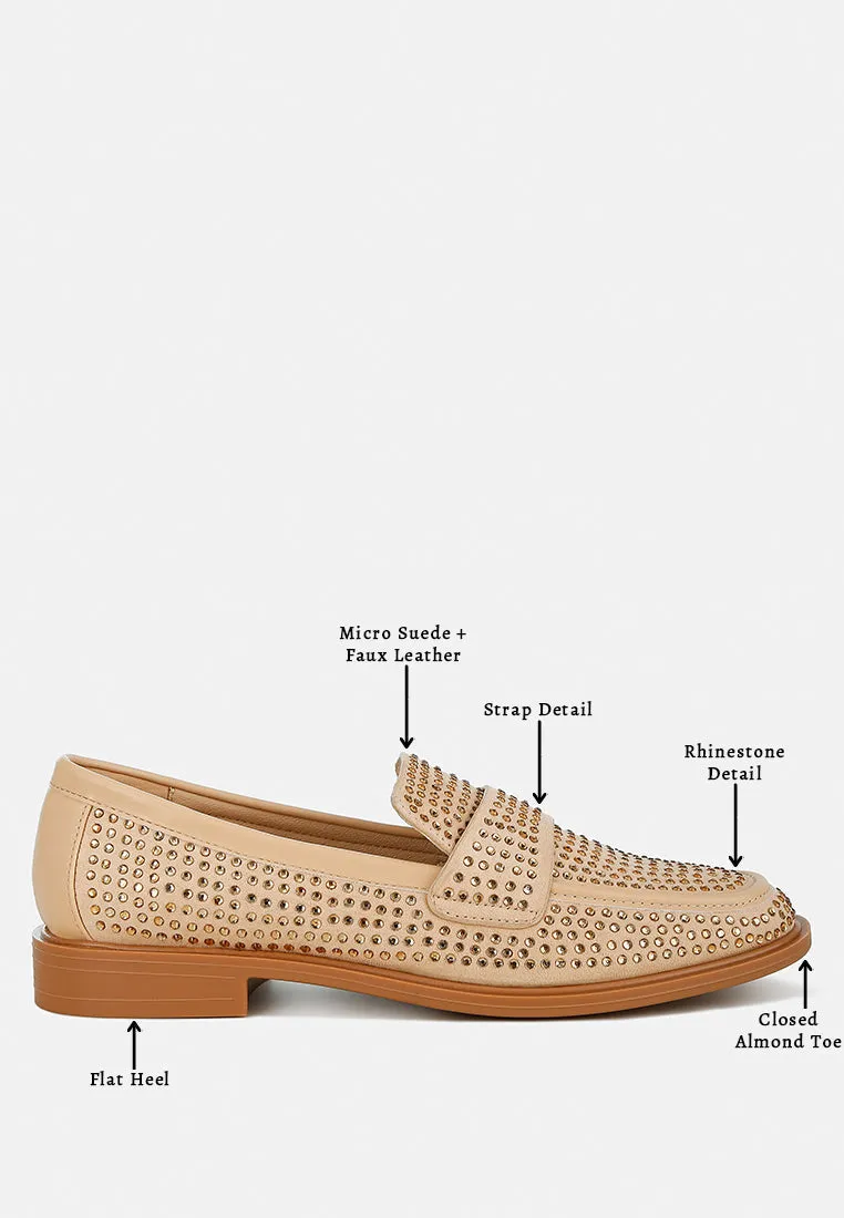 Rhinestones Embellished Loafers By RAG
