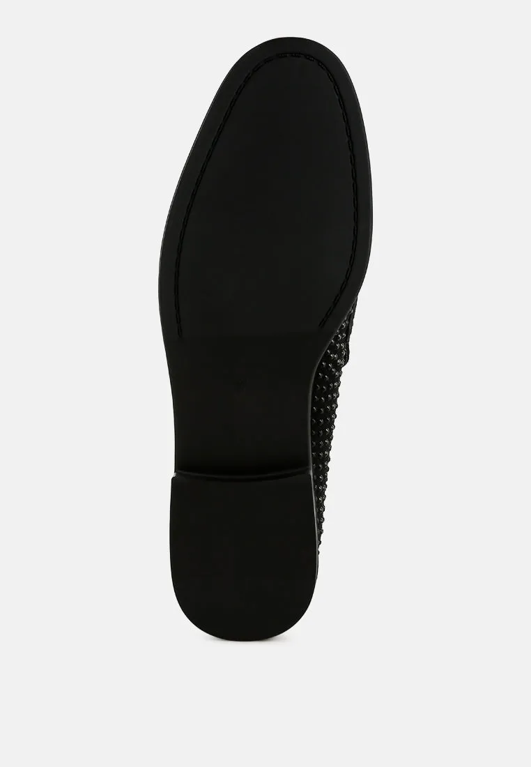 Rhinestones Embellished Loafers By RAG