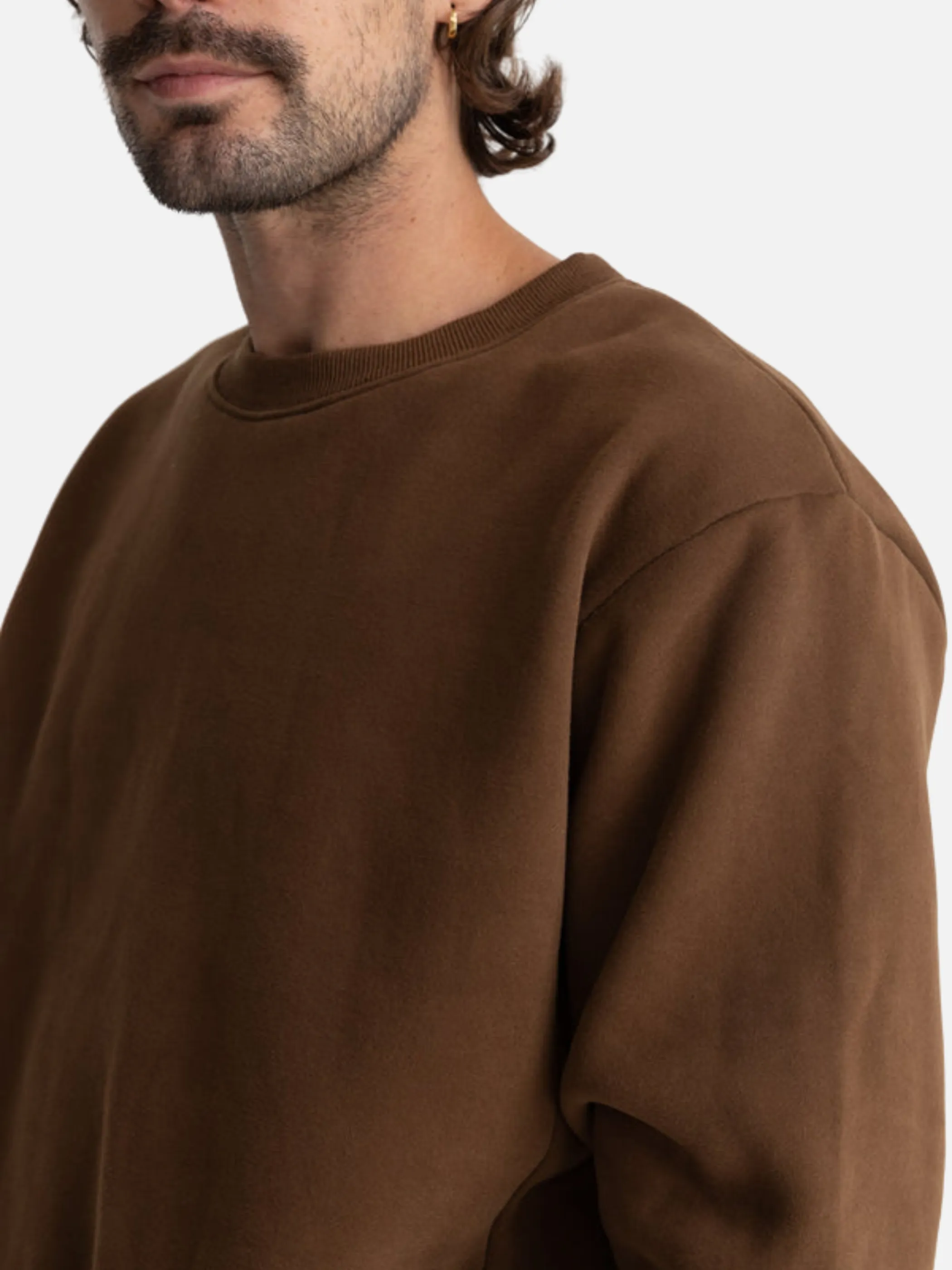 Rhythm Classic Fleece Crew - Chocolate