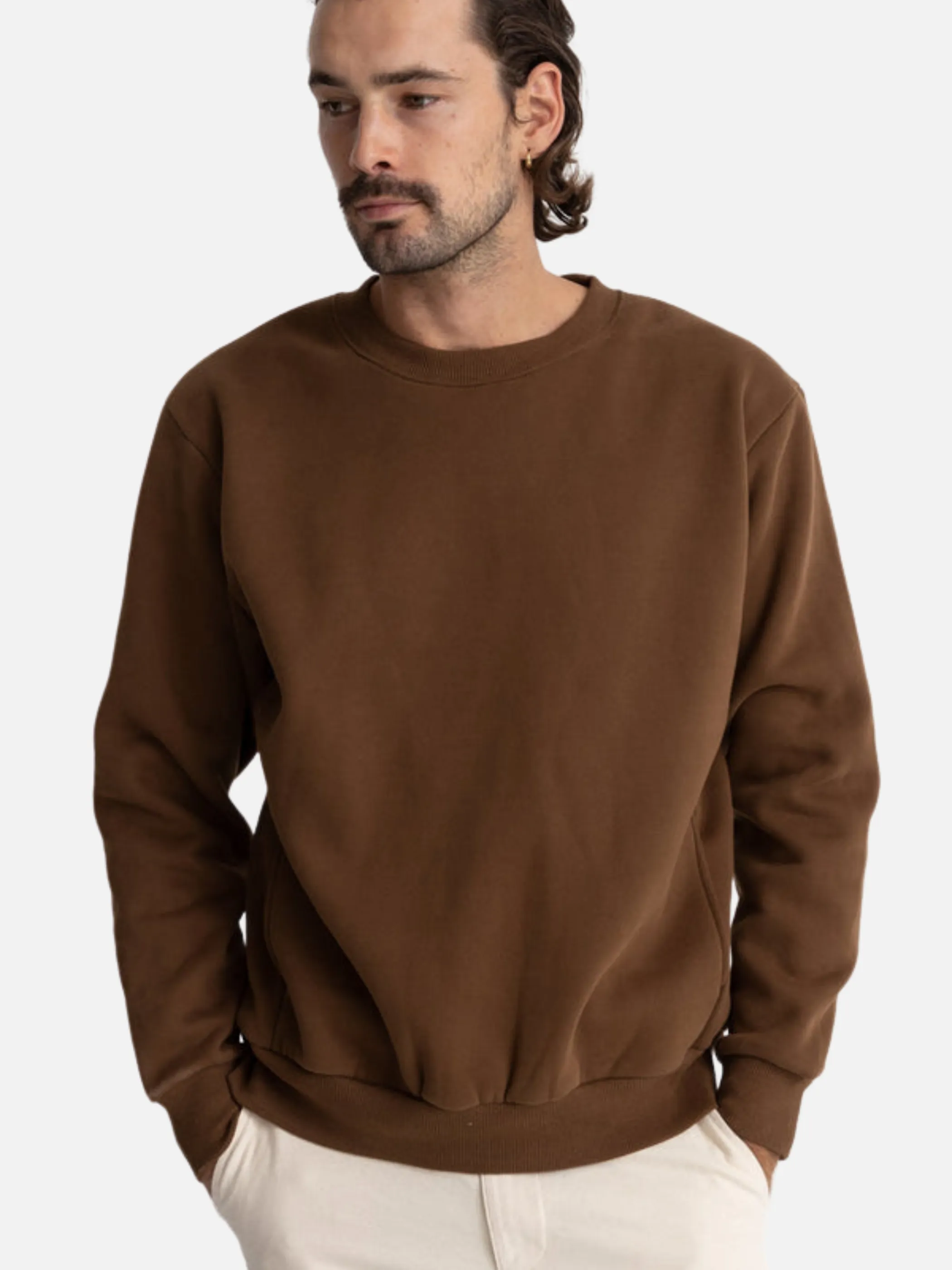 Rhythm Classic Fleece Crew - Chocolate