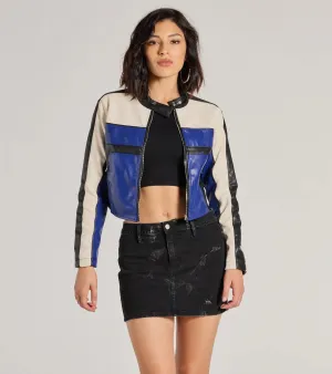 Ride In Style Faux Leather Moto Crop Jacket