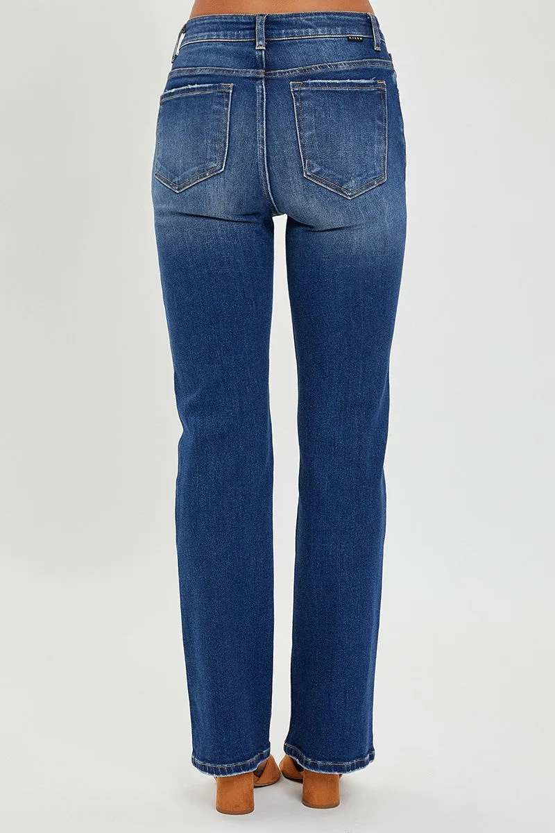 Risen Mid-Rise Dark Wash Relaxed Bootcut Jeans