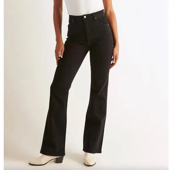 ROLLAS Dusters Bootcut Slim High Rise Jeans Comfort Jet Black {F30}