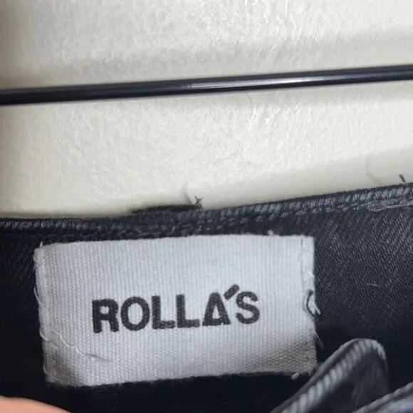 ROLLAS Dusters Bootcut Slim High Rise Jeans Comfort Jet Black {F30}