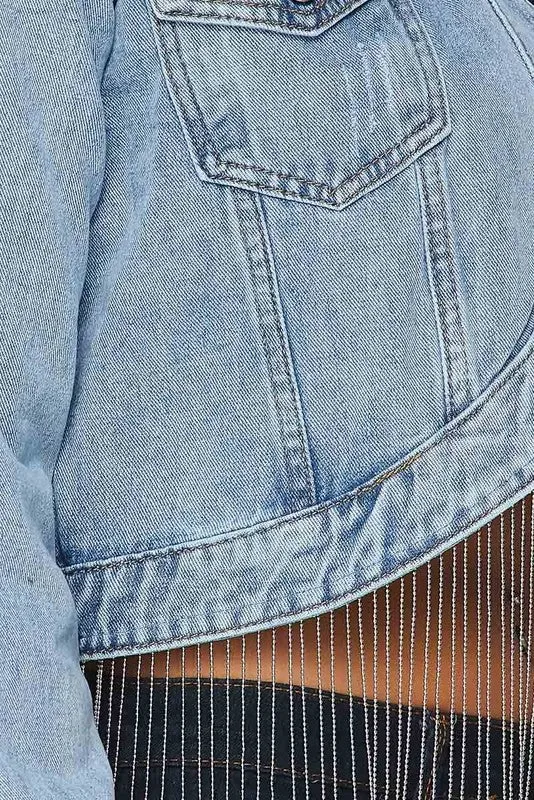 ROSALIE FRINGE DENIM JACKET- HOEA7083
