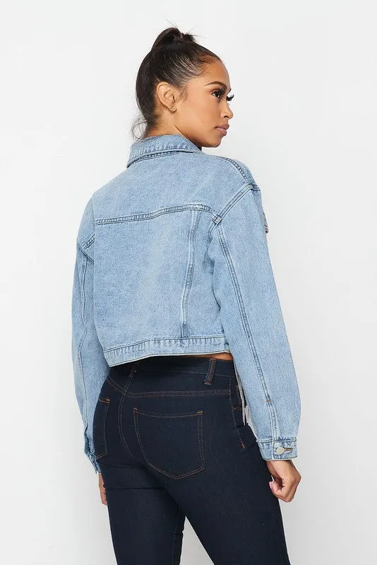 ROSALIE FRINGE DENIM JACKET- HOEA7083