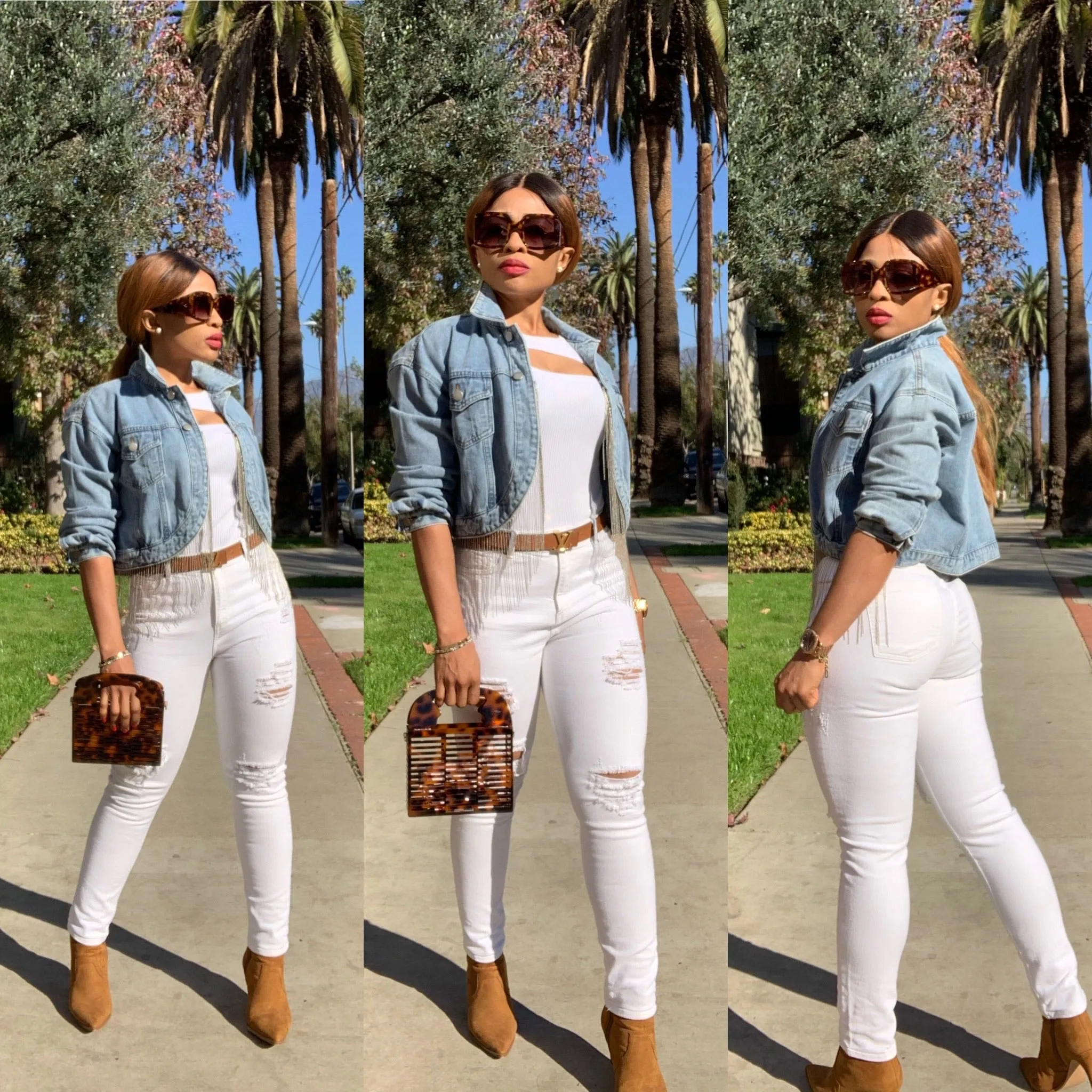 ROSALIE FRINGE DENIM JACKET- HOEA7083