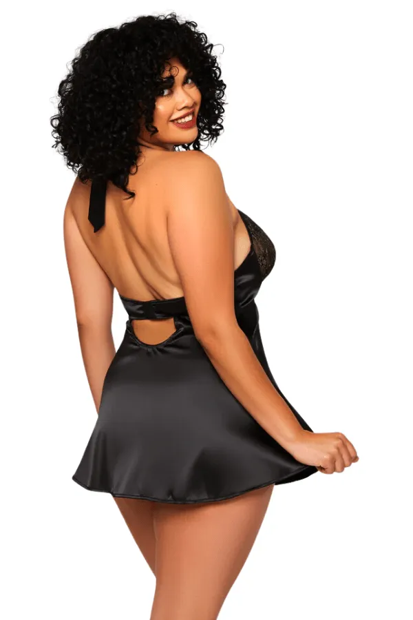 Roseanne Babydoll Set - Black