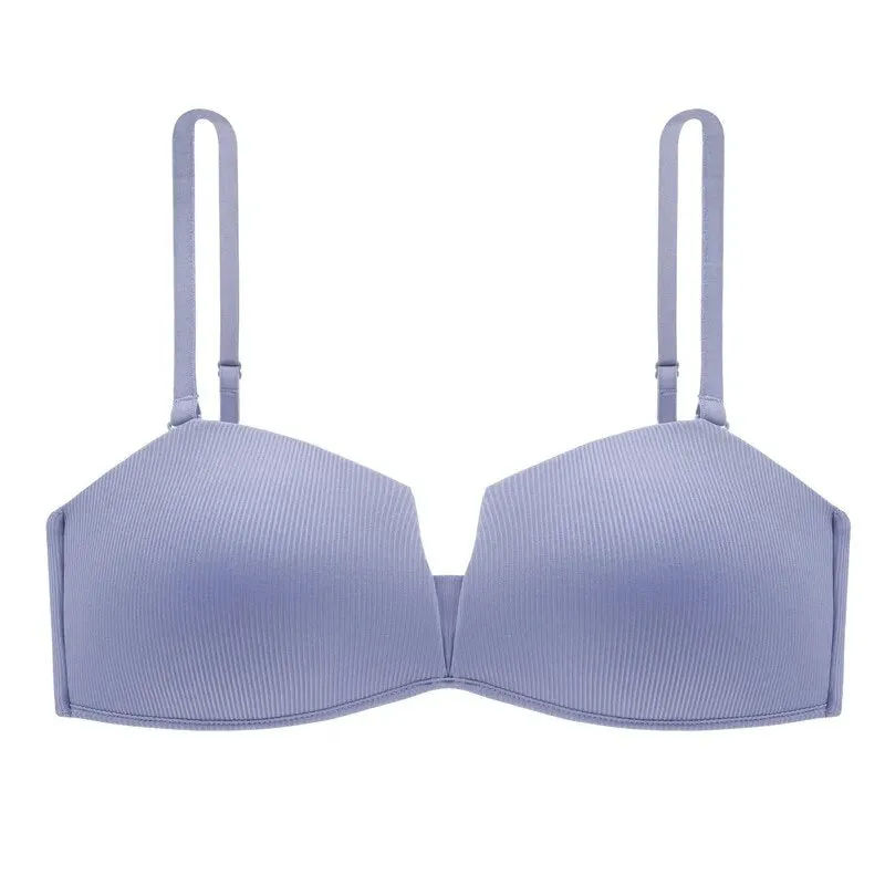 Roseheart Women's Purple Green Sexy Wireless Half Cup Bras - Seamless, Invisible Cup A - C, Nylon One - Piece Active Bras