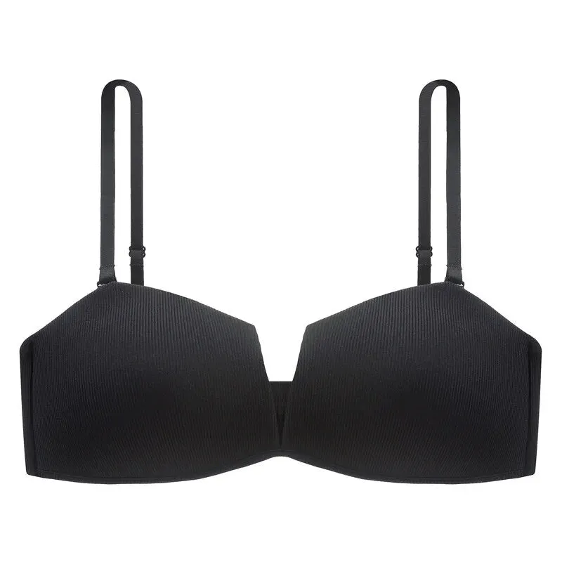 Roseheart Women's Purple Green Sexy Wireless Half Cup Bras - Seamless, Invisible Cup A - C, Nylon One - Piece Active Bras