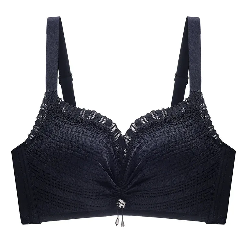 Roseheart Women's Sexy Wireless Bras Lace Trim Bra Sets, Cup A - B Plus, Big Size