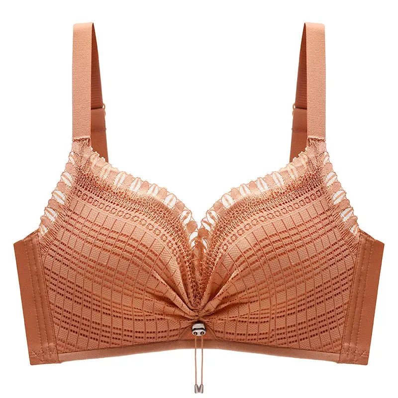Roseheart Women's Sexy Wireless Bras Lace Trim Bra Sets, Cup A - B Plus, Big Size