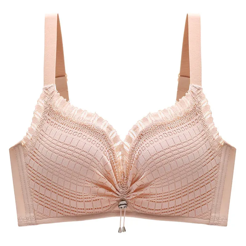 Roseheart Women's Sexy Wireless Bras Lace Trim Bra Sets, Cup A - B Plus, Big Size