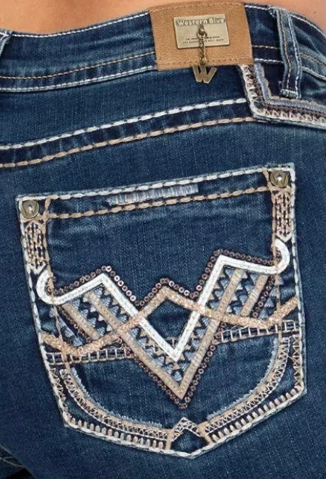 Rosemary Denim Western Embroidered Bootcut Jeans