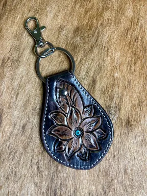 Round Leather Keychains