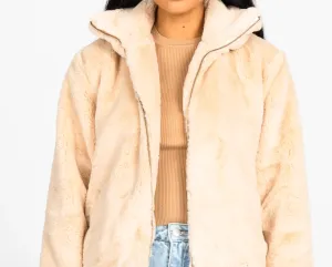 RUSTY FUR BOMBER JACKET - OAT