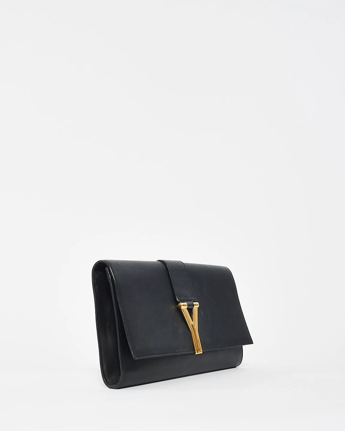 Saint Laurent Black Leather Classic Y Ligne Clutch