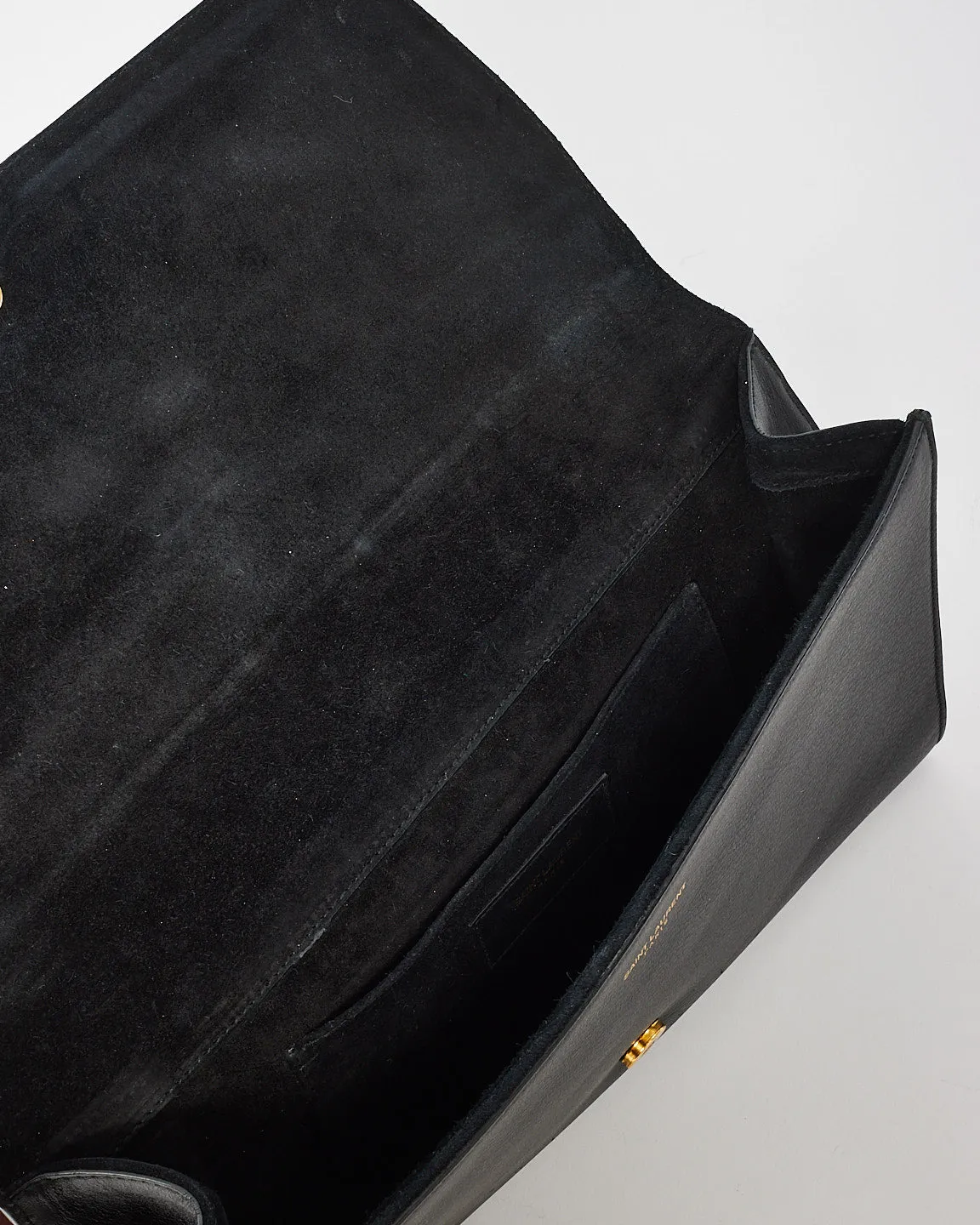 Saint Laurent Black Leather Classic Y Ligne Clutch