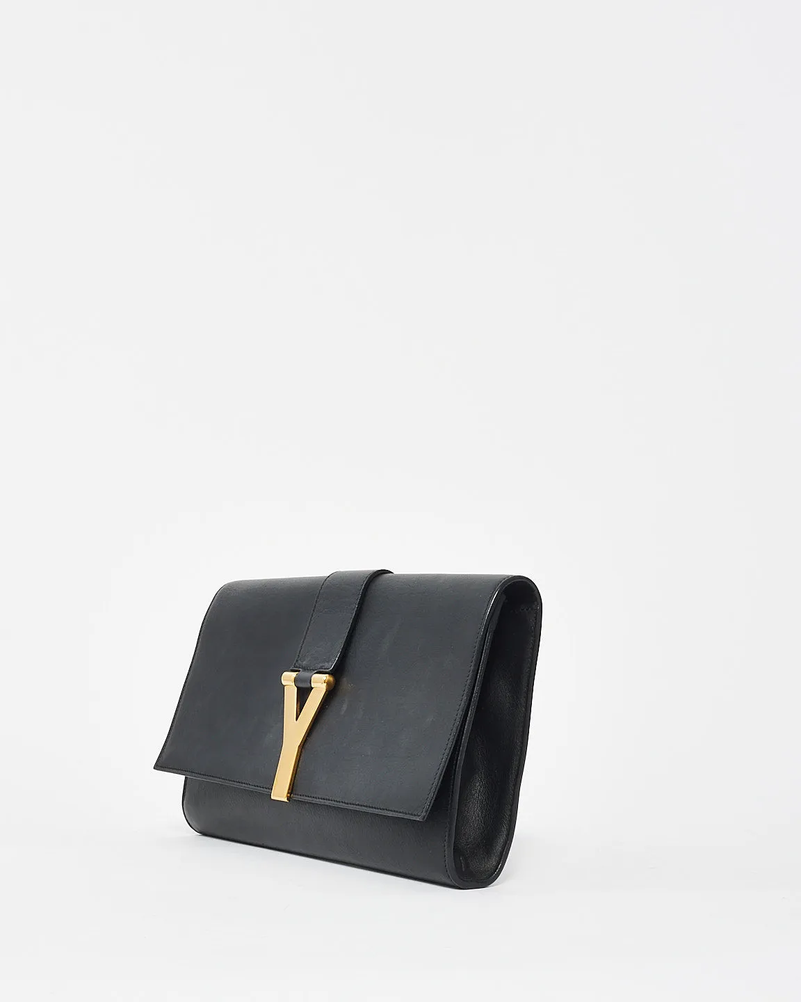 Saint Laurent Black Leather Classic Y Ligne Clutch