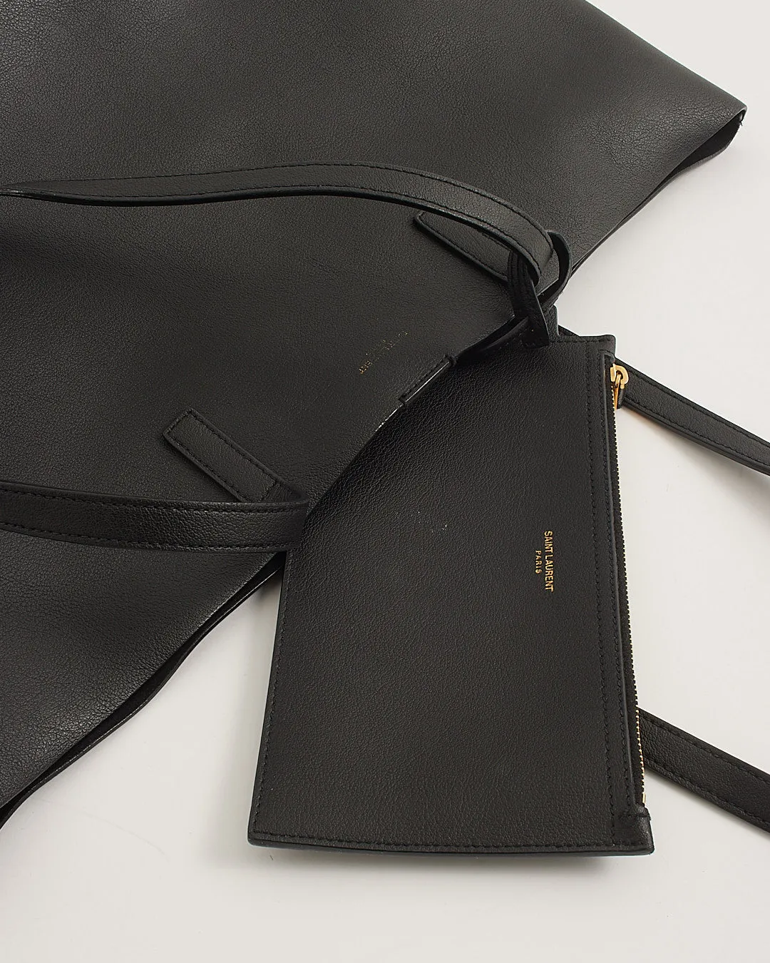 Saint Laurent Black Leather East/West Shopping Tote