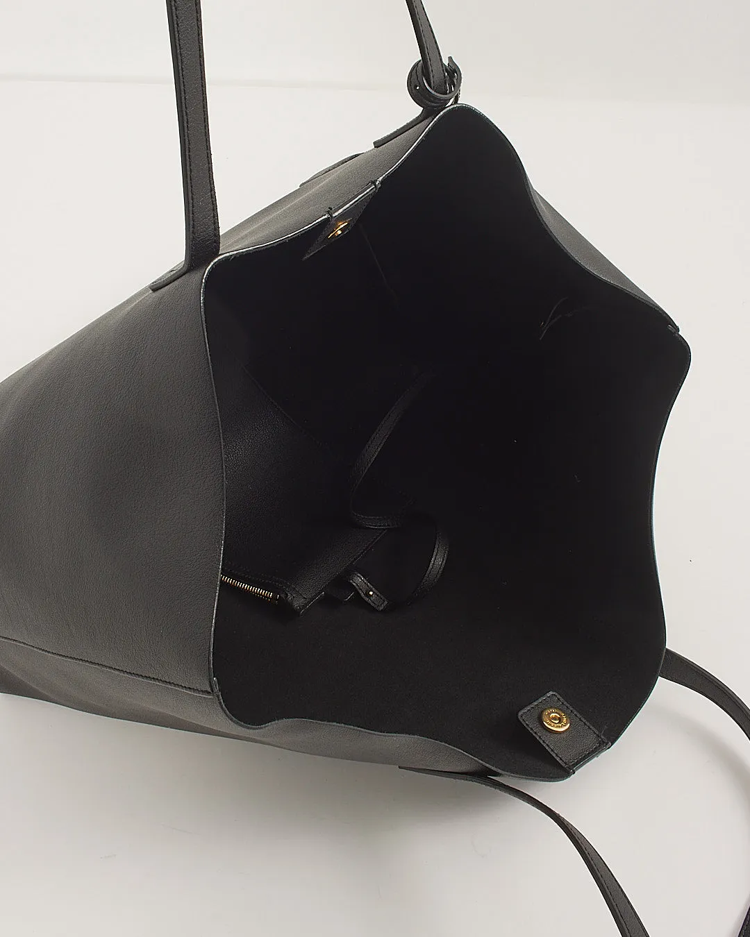 Saint Laurent Black Leather East/West Shopping Tote
