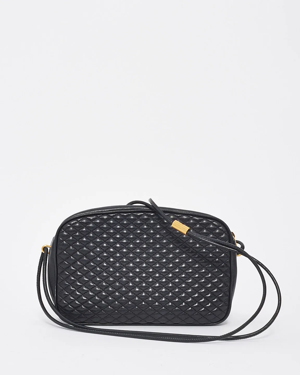 Saint Laurent Black Leather Victoire YSL Monogram Leather Camera Bag