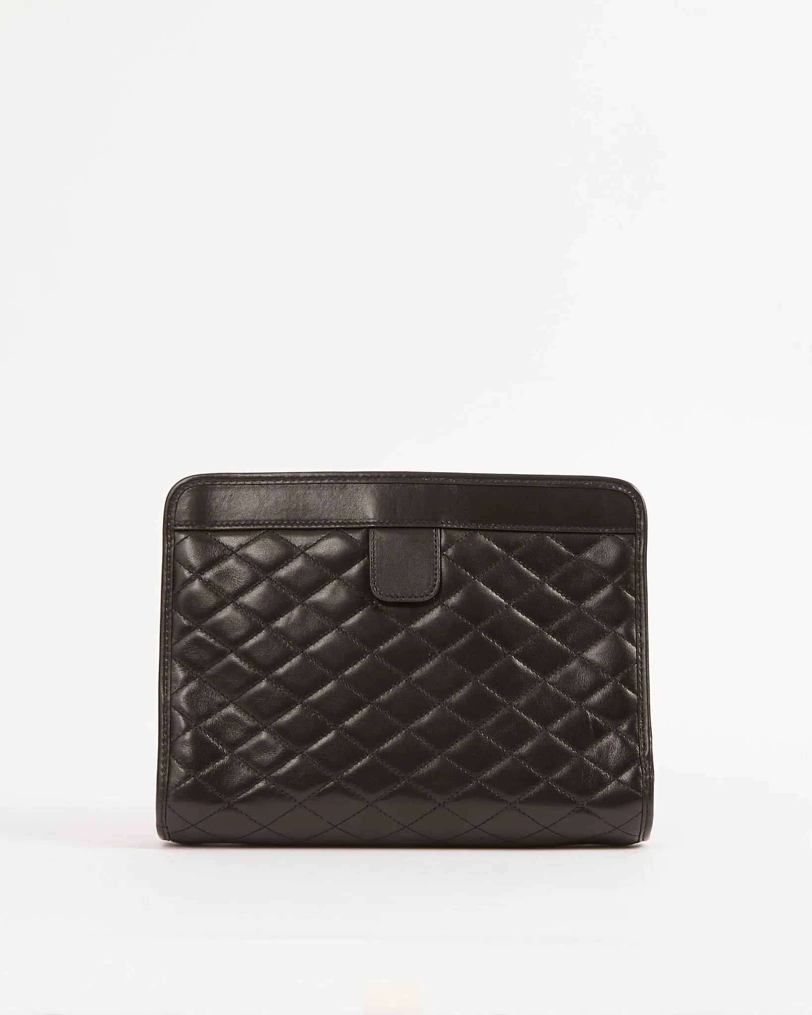 Saint Laurent Black Quilted Logo Victoire Shoulder Bag