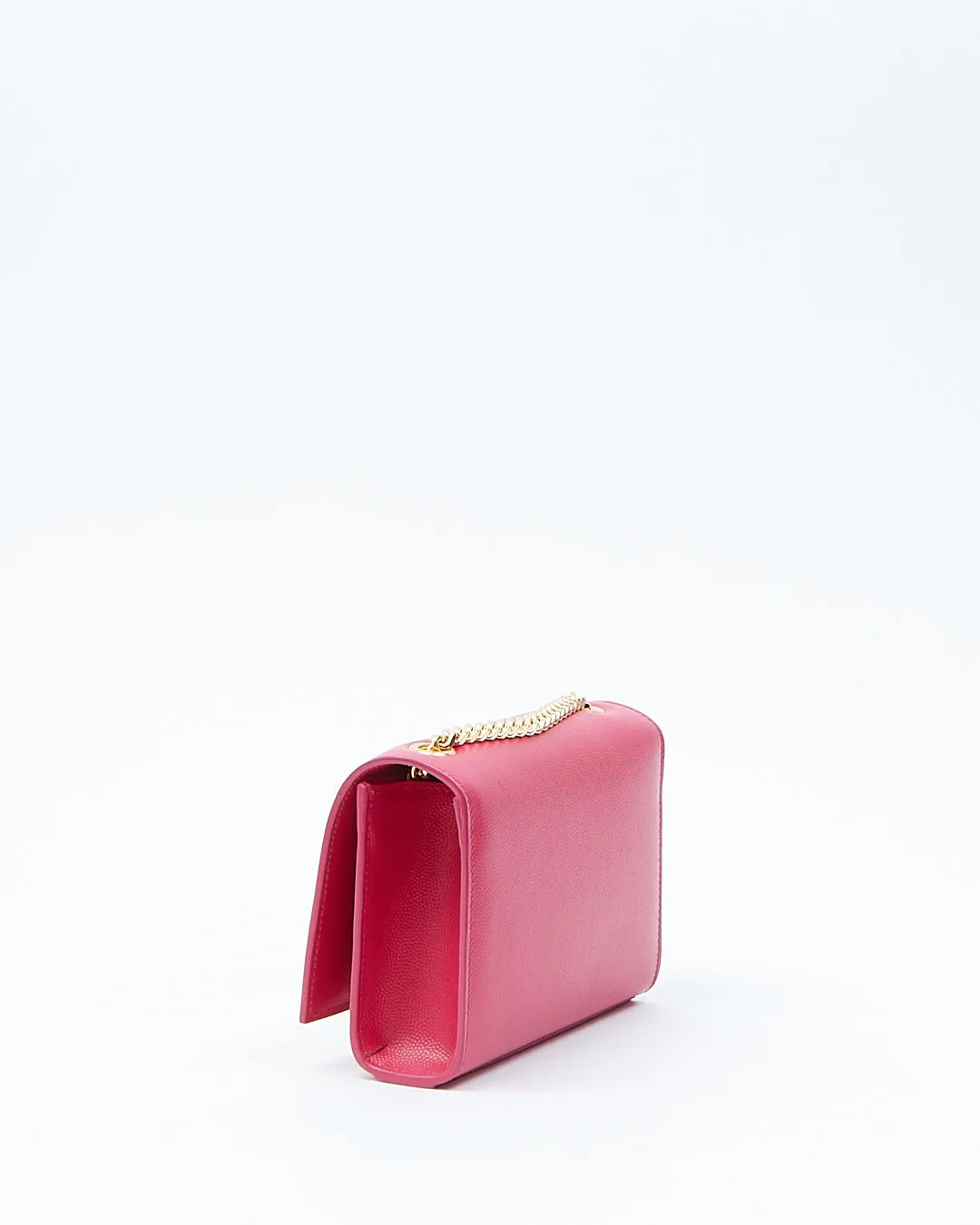 Saint Laurent Fuchsia Leather Small Monogram Kate Chain Bag