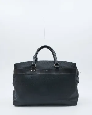 Saint Laurent Monogram Canvas & Leather Travel Duffle Bag