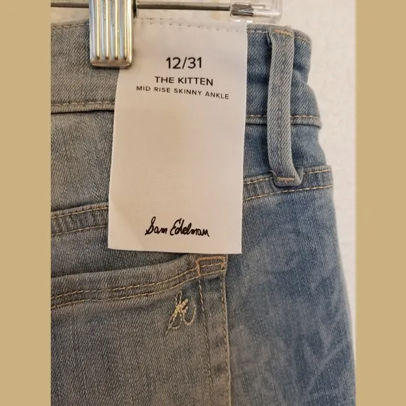 Sam Edelman NWT Kitten Mid Rise Skinny Jeans 12/31