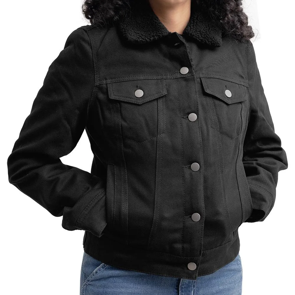 Samantha - Women's Faux Shearling Twill Jacket