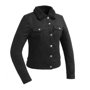 Samantha - Women's Faux Shearling Twill Jacket