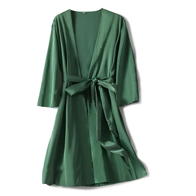 Satin Robe Female Lingerie Sleepwear