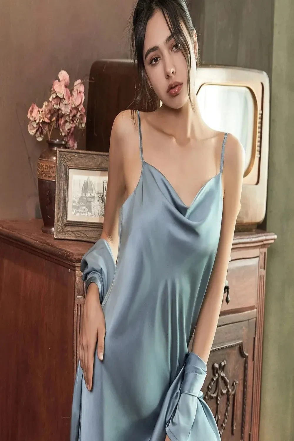 Satin Robe Female Lingerie Sleepwear