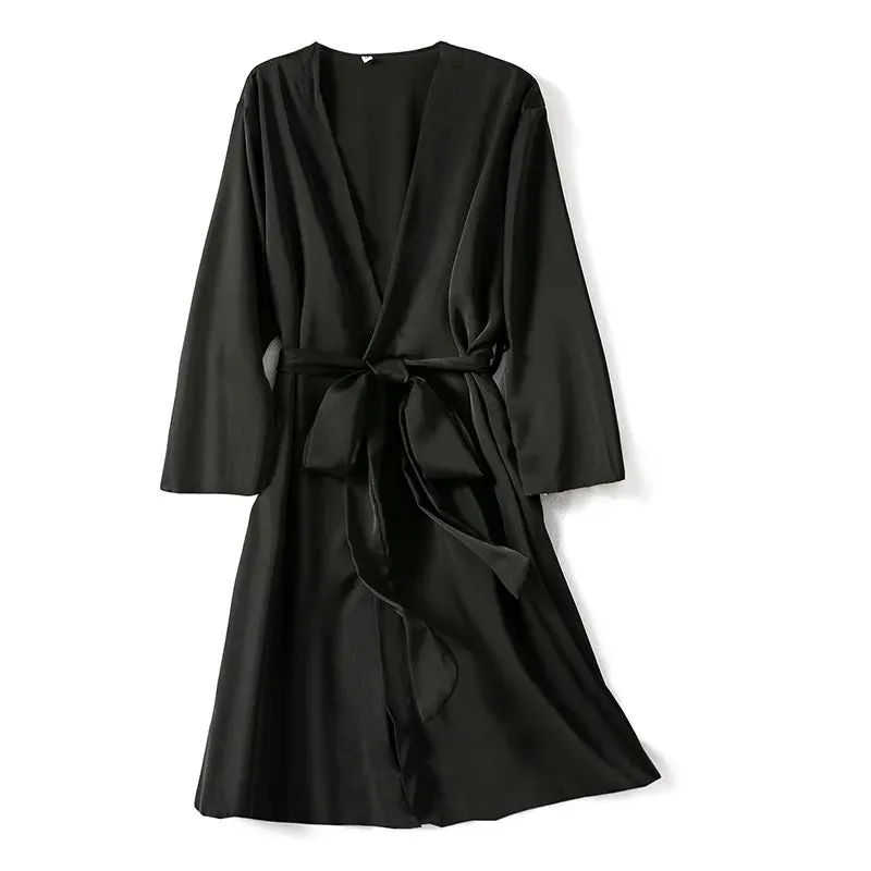 Satin Robe Female Lingerie Sleepwear